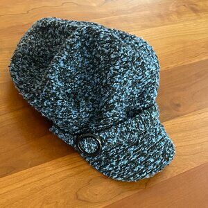 Scala Pronto Blue Tweed Cabbie Hat